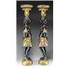 Image 4 : PAIR OF CARVED AND PAINTED NUBIAN STATUES.