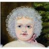 Image 2 : FOLK ART PORTRAIT OF A YOUNG GIRL.