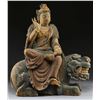 Image 1 : LARGE CHINESE CARVED WOOD STATUE.