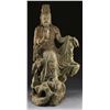 Image 1 : LARGE CHINESE CARVED WOOD STATUE OF SEATED