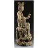 Image 2 : LARGE CHINESE CARVED WOOD STATUE OF SEATED