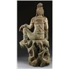 Image 3 : LARGE CHINESE CARVED WOOD STATUE OF SEATED