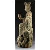 Image 4 : LARGE CHINESE CARVED WOOD STATUE OF SEATED