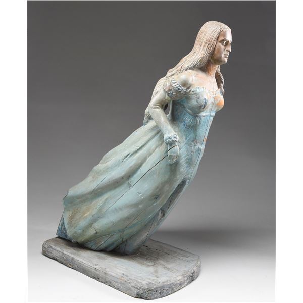 VINTAGE CARVED SHIP'S FIGUREHEAD.