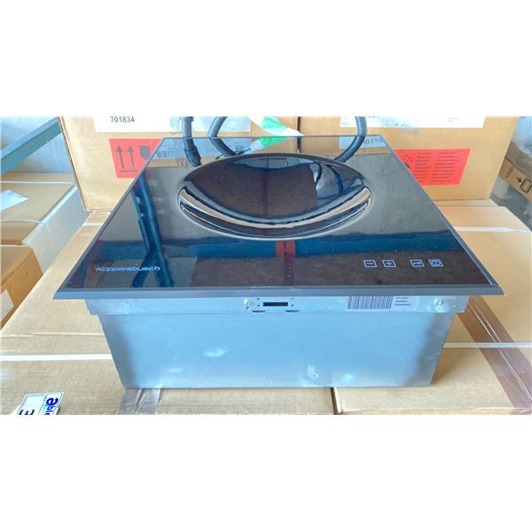 KUPPERSBUSCH EWI457IJUL INDUCTION WOK COOKTOP, BLACK TRIM CERAN TOP, 19"W X 20.5"D X 8"H