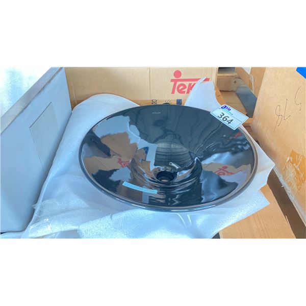 KOHLER BLACK PORCELAIN BATHROOM BASIN 16.25" DIAMETER