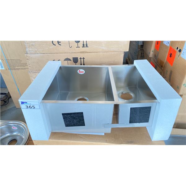 TEKA 088254 DOUBLE SQUARE BASIN, 17 GAUGE STAINLESS STEEL, UNDERMOUNT 29"X 20"