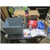 Image 1 : folding wood stools, cooler bags, sewing material