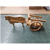Image 1 : 13" Handcrafted Bull & Wagon
