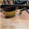 Image 1 : Vintage 2 handed art bucket and wood with hide statue