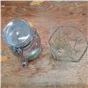 Image 2 : Glass vase and colored glass cooler(vase is 11" tall)(cooler is 13.5" tall)