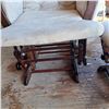 Image 2 : rocking chair with rocking foot rest (chair is 3ft H by 2.5ft W)(stool is 1.75ft by 1.5ft)