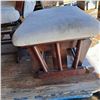 Image 3 : rocking chair with rocking foot rest (chair is 3ft H by 2.5ft W)(stool is 1.75ft by 1.5ft)