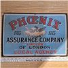 Image 1 : phoenix assurence company 1782 enamal sign 18" by 12" - touch-up