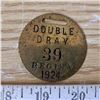 Image 1 : 1924 double dray brass plate 39 regina 2" round