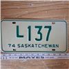 Image 1 : sask licence plate 1974 low 3 digit livery