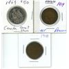 Image 1 : Coin Lot - 2x 1 Cent (1918-1919), Canada 50 Cent 1969
