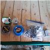Image 1 : weed wacker line and light bulbs, starter solenoid and plastic rivits