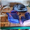 Image 1 : ready bed , plastic pool ladderand duffle bag