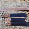 Image 1 : wood and metal shelf-36"L by 48"H by 9"W