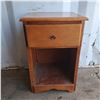 Image 1 : wooden end table- 15"L by 13.5"W by 23"H