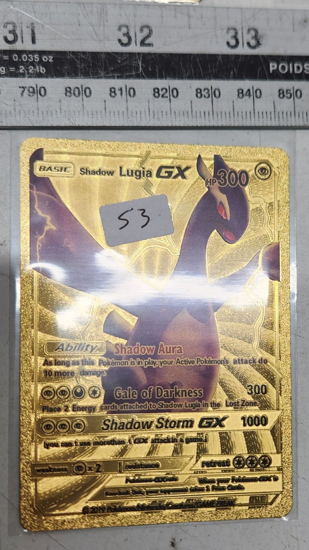 Shadow Lugia GX gold metallic pokemon card unofficial - Schmalz Auctions Shadow Lugia GX gold metallic pokemon card unofficial - Schmalz Auctions