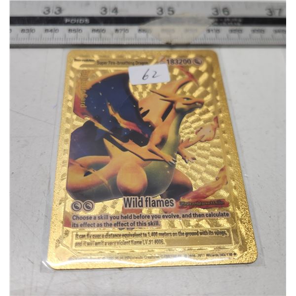 Super fire-breathing Dragon gold metallic pokemon card unofficial - Schmalz Auctions Super fire-breathing Dragon gold metallic pokemon card unofficial - Schmalz Auctions