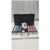 Image 1 : NIB poker Chips and Cards in metal case