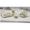 Image 1 : Royal Albert yellow Tea Rose pattern 6 piece teapot, tray,sugar, cream