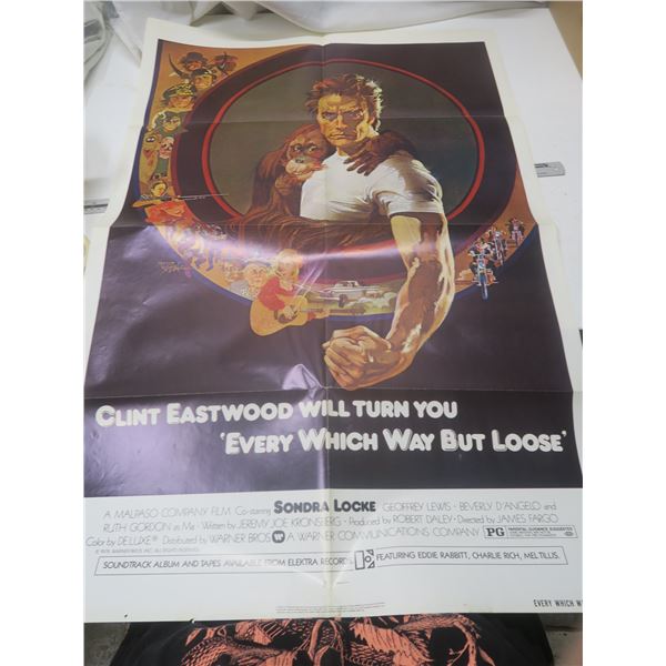 Original movie poster 1978 Every Which Way but loose Clint Eastwood (Folded)