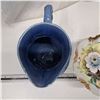 Image 3 : brass decoration, small serving dish and blue ceramic pitcher