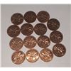Image 1 : 1963 Bag of 15 BU Red Canadian One Cent Coins.