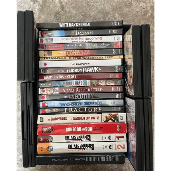 351- Box of DVDs.