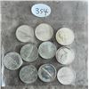 354 – Lot of 10 silver dimes from 1967.