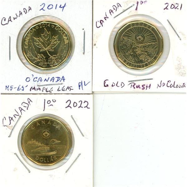 (1) 2010 Rider 100 Year Anniversary, (2) Vancouver Olympics Canadian Loonie.