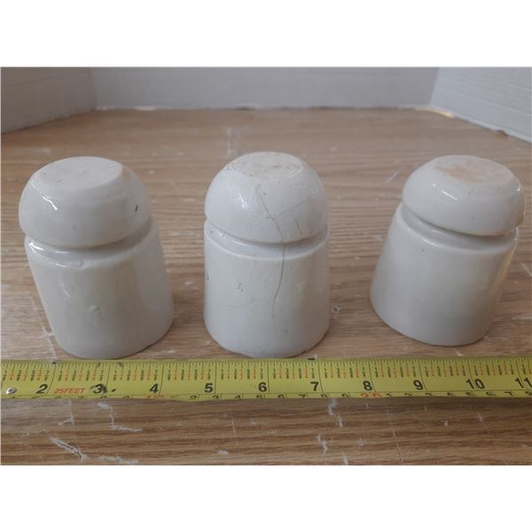 Lot of 3 Porcelain Insulators.