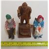 Image 2 : Wood Carving Quebec Canadian Folk Art and Antique Hand Carved Wooden Old Man and Women Figure.