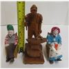 Image 3 : Wood Carving Quebec Canadian Folk Art and Antique Hand Carved Wooden Old Man and Women Figure.