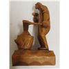 Image 7 : Wood Carving Quebec Canadian Folk Art and Antique Hand Carved Wooden Old Man and Women Figure.