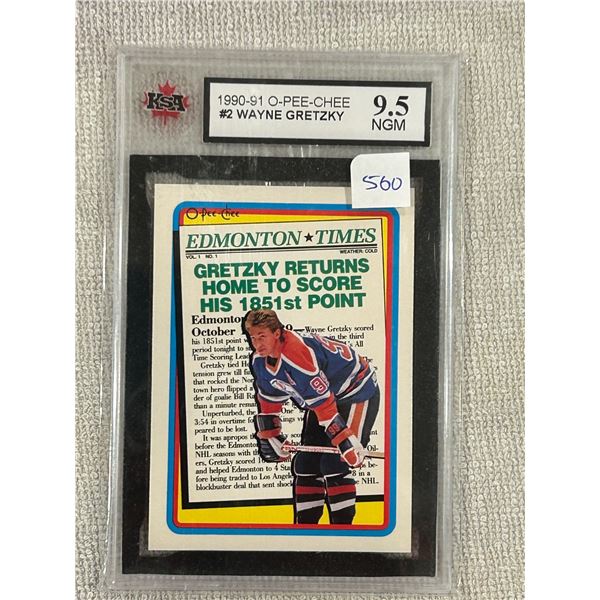 1990-91 - OPC - Wayne Gretzky - Graded Near Gem Mint