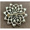 Image 2 : Fashion Jewelry "Snowflake Rhinestone" Vintage Brooch - 3/4"