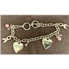Image 1 : Breast Cancer Charm Bracelet 7" to 8"