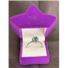 Image 1 : Sterling Silver Marked 925 Cz Blue Stone Size 8 Ring
