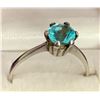 Image 3 : Sterling Silver Marked 925 Cz Blue Stone Size 8 Ring