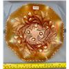 Image 1 : Northwood DK Marigold Carnival Glass "Wild Strawberry" Master Berry Bowl - circa 1909, Rare Size