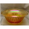 Image 1 : Imperial Glass Carnival Glass Clambroth "Waffle Block" Punch Bowl - circa 1910