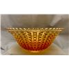 Image 2 : Imperial Glass Carnival Glass Clambroth "Waffle Block" Punch Bowl - circa 1910