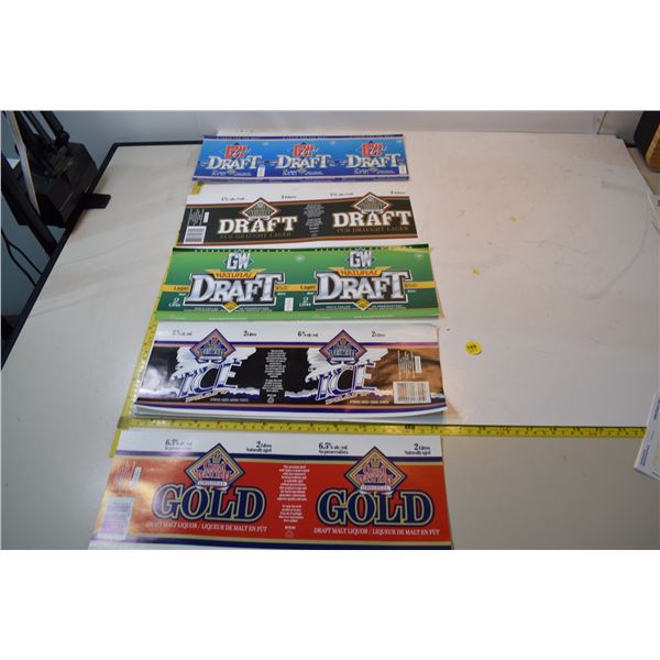 Discontinued 2 liter NOS beer labels