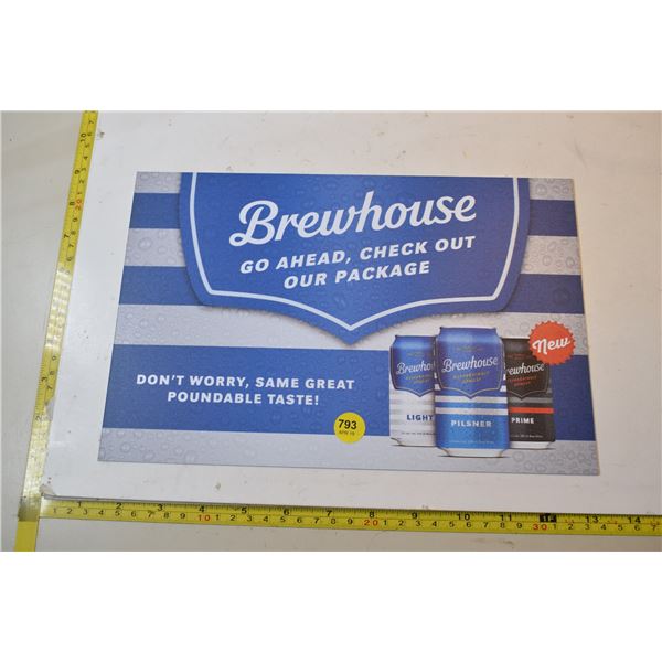 Brewhouse plastic sign