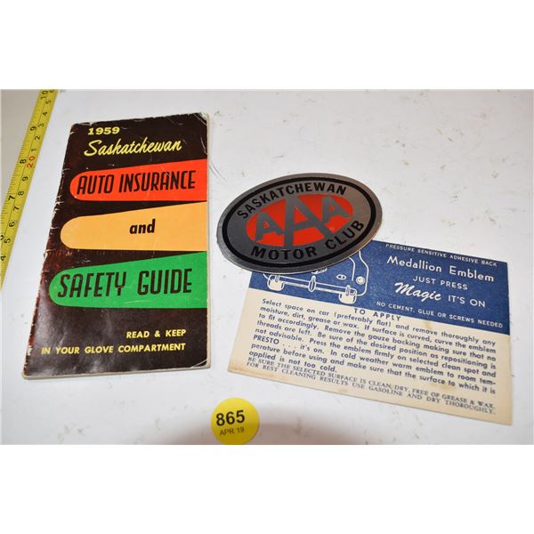 1959 CAA emblem, book